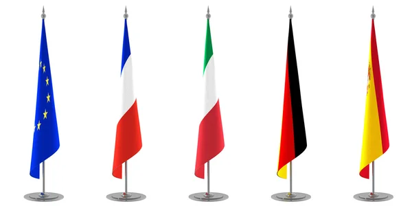 Tabela flag kolekcja Europy — Zdjęcie stockowe