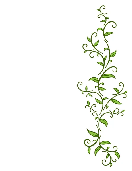 Tribal Vine with Leaves — Stock Vector