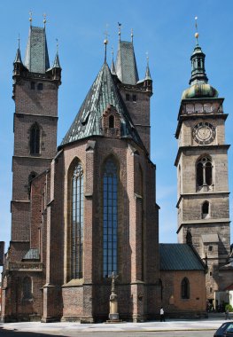 Hradec kralove houly ruhu cathedrale ve Beyaz Kule