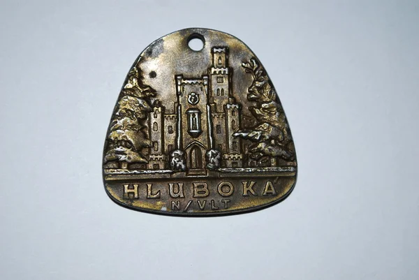Bronze plaque - Hluboká — стокове фото
