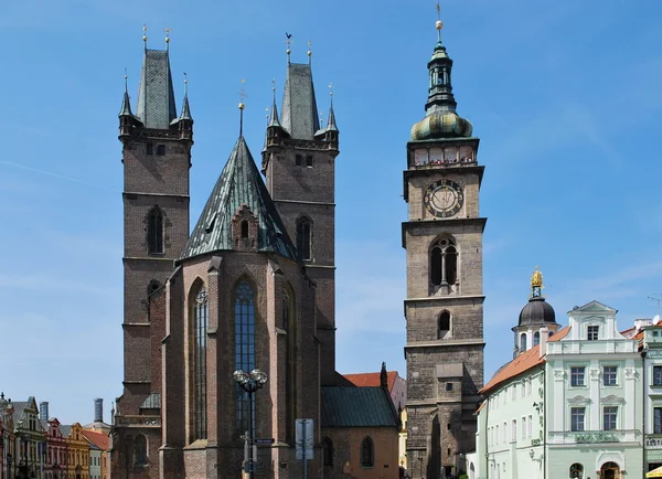 Hradec Kralove Houly Spirit Cathedrale and White Tower — Stock Photo, Image