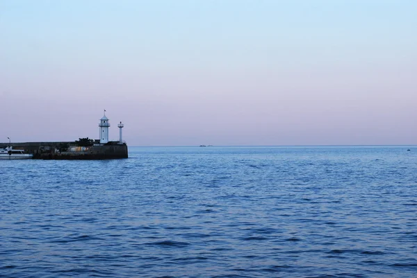 Yalta - noite no mar — Fotografia de Stock