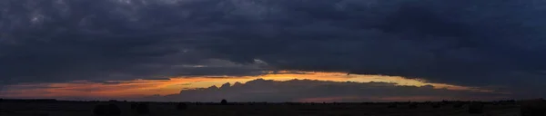 Landscape Panorama Dark Sky Sunset — Stock Photo, Image