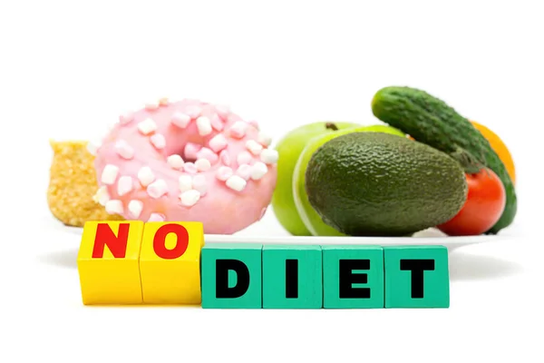 Comer Comportamento Tomada Decisão Alimentar Conceito Texto Não Dieta Feito — Fotografia de Stock