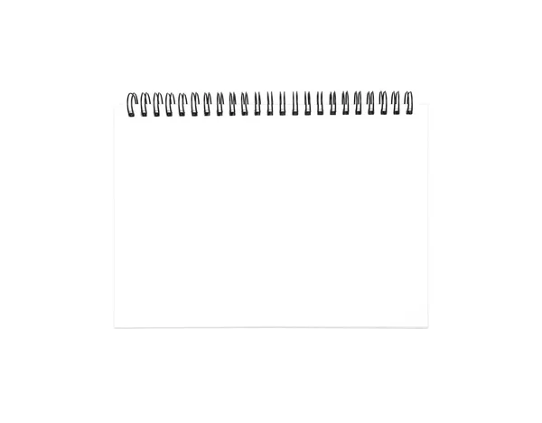 Caderno Espiral Branco Isolado Branco — Fotografia de Stock