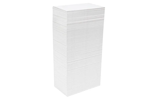 白色背景下隔离的大堆空白白卡 — 图库照片