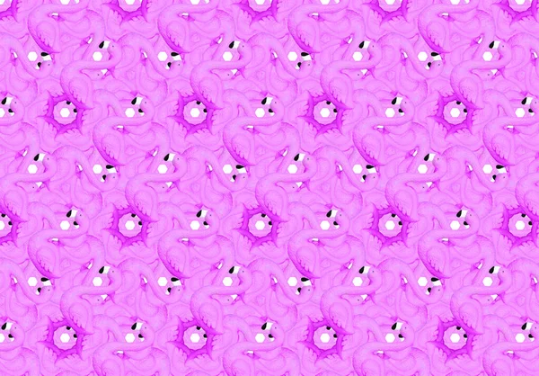 粉红火烈鸟圆形图案艺术背景 — 图库照片
