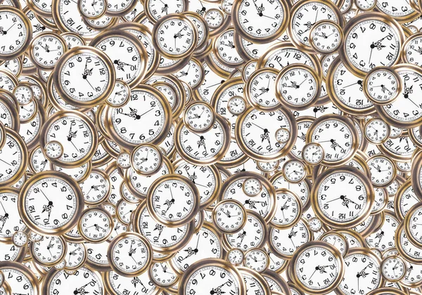 Multilayered antique watches background.