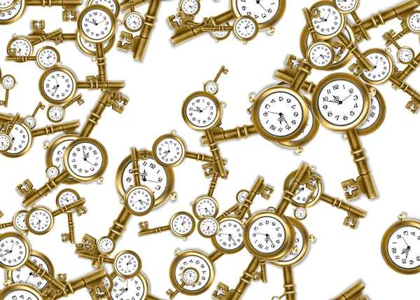 Abstract Background Made Key Shaped Watches White — Stock Photo, Image