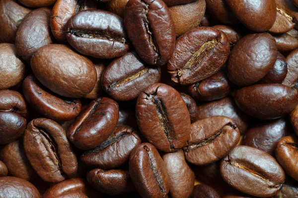 Roasted Coffee Beans Closeup Abstract Background — Stok fotoğraf