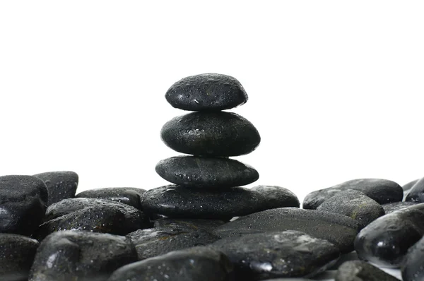 石头堆栈在鹅卵石上的平衡 — Stock fotografie
