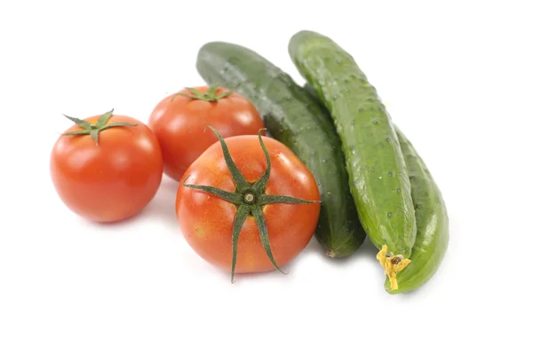 Tomaten und Gurken — Stockfoto