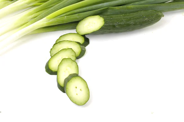 Slices green cucumber — Stock Photo, Image