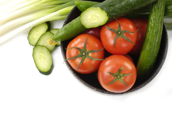 Légumes frais et tomates rouges — Photo