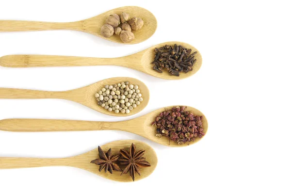 Spices in a row — Stock Photo, Image