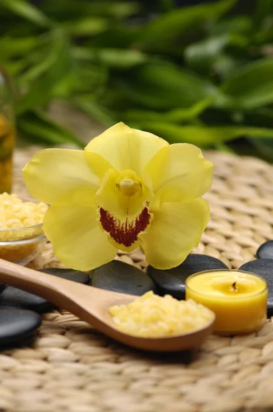 Spa ancora con orchidea — Foto Stock