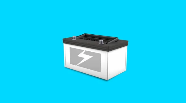 Rendering Realistic Car Battery Mock Side View Shot Isolated Blue —  Fotos de Stock