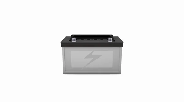 Rendering Realistic Car Battery Mock Front Side View Isolated White —  Fotos de Stock