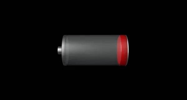 Rendering Battery Lower Energy Icon Mock Isolated Black Background — ストック写真