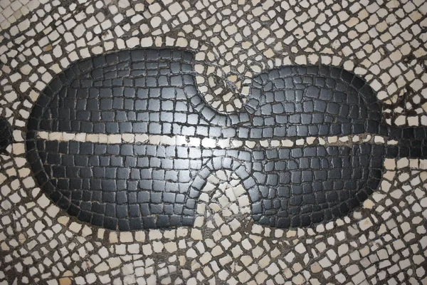 Antik Fekete Fehér Padló Mozaik Vatikánváros — Stock Fotó