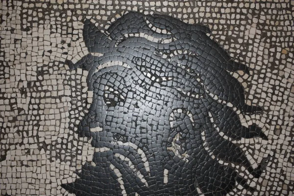 Antique Mosaico Piso Preto Branco Cidade Vaticano — Fotografia de Stock