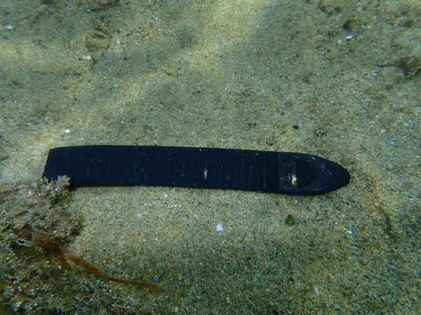 Lixo Plástico Subaquático Mar Egeu Grécia Halkidiki Poluição Marinha — Fotografia de Stock