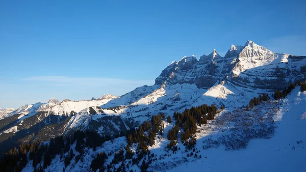 Herrlicher Blick Auf Die Französischen Alpen Winter Frankreich — Stockfoto