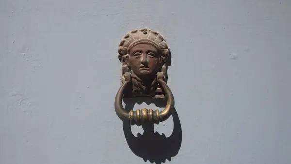 Vintage Brass Door Knocker Old Door Cuba Havana — Fotografia de Stock