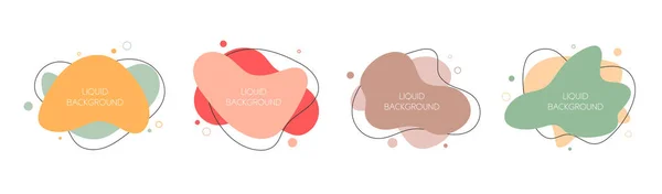 Ensemble Éléments Liquides Graphiques Abstraits Dans Style Fluide Ondes Dynamiques — Image vectorielle