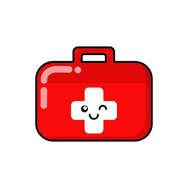 Medicine First Aid Kit Patch Badge Stickers Logo Cute Funny — Stock Vector