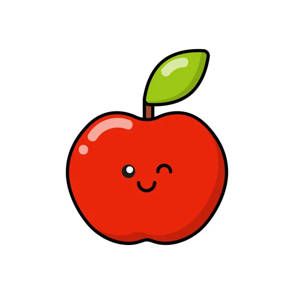 Ícone Frutas Apple Para Patches Emblemas Adesivos Logotipos Ícone Engraçado — Vetor de Stock