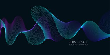 Vektör teknolojisi soyut arka plan, dinamik biçimsiz vektör, gradyan parçacık su eğrisi dalgaları ve modern çizgiler. Retro fütürizm geometrik, siber punk.