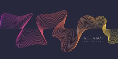 Vektör teknolojisi soyut arka plan dinamik biçimsiz vektör gradyan su eğrisi dalgaları ve modern pembe, sarı, turuncu çizgiler. Retro fütürizm geometrik, siber punk.