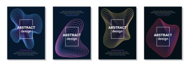 Vektör teknolojisi soyut broşür, kapak, dinamik biçimsiz vektör, gradyan parçacık su eğrisi dalgaları ve modern organik çizgiler. Retro fütürizm geometrik, siber punk.