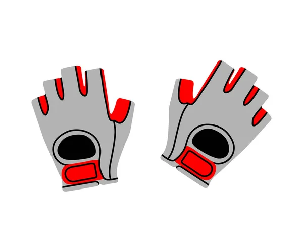 Dibujado Mano Moderna Ilustración Vectorial Estilo Plano Guantes Gimnasio Aislados — Vector de stock