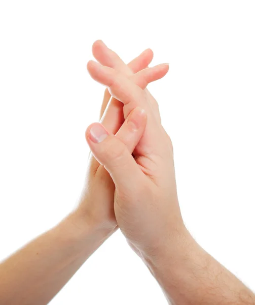 Hands of a young couple — Stock Photo, Image