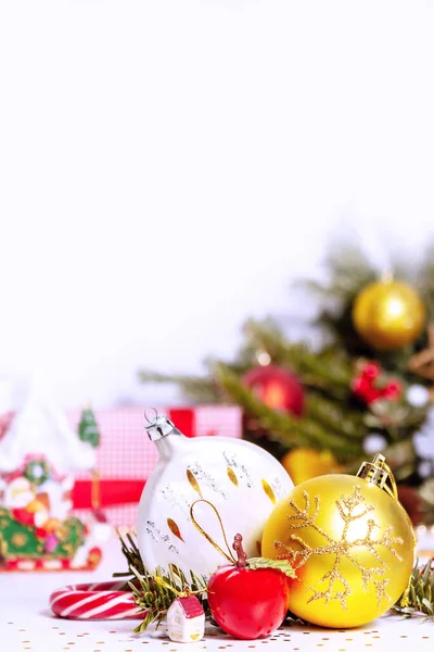 Cartão de Natal. Decoração de férias de Natal tradicional. — Fotografia de Stock