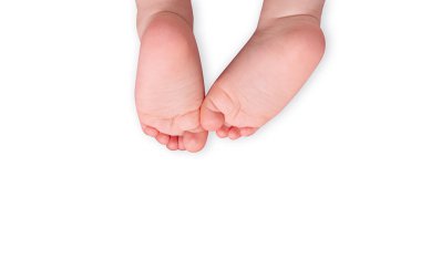 Bebek ayakları bembeyaz. Üst görünüm.