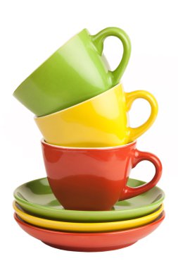 çok renkli teacups ve uçan daireler