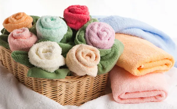 Scene with bath towels — Stock Photo, Image