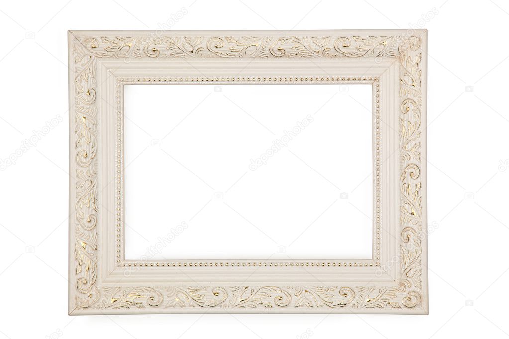 White frame with gold pattern