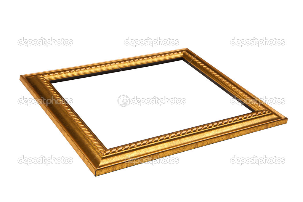 Thin golden frame with blank space