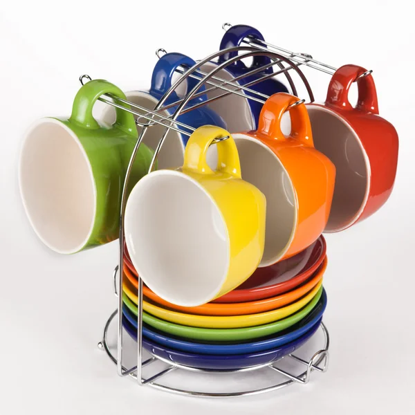 Set of multicolored teacups — Stock Photo, Image