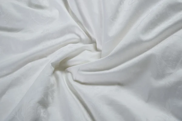 Bílé vzorované hedvábí — Stock fotografie