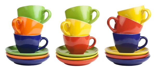 Conjunto de tazas de color pila —  Fotos de Stock