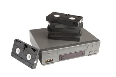 Videotapes on videorecorder clipart