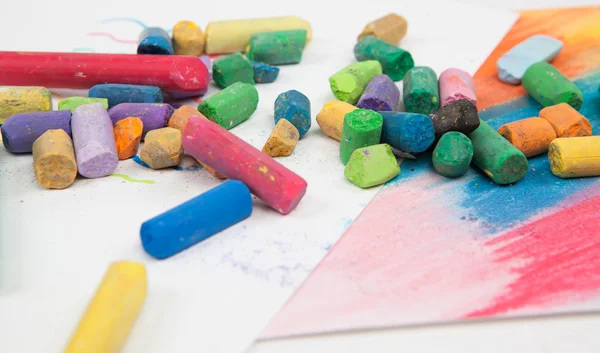 Multicolored pastel chalks — Stock Photo, Image
