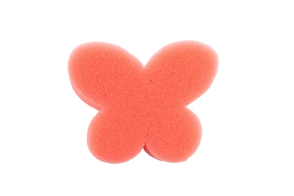 Красная губчатая ванна в форме бабочки — стоковое фото