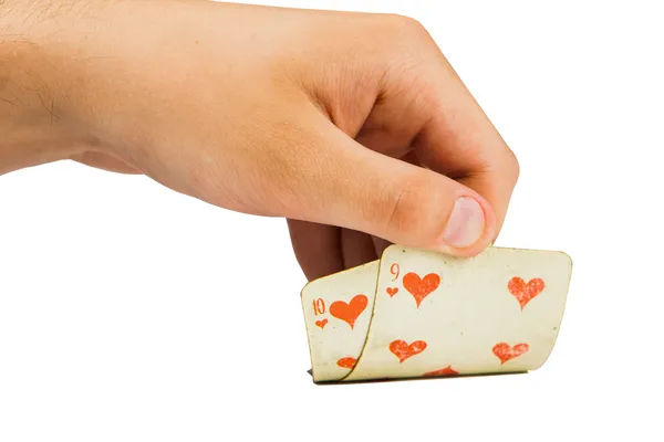 Jugar a las cartas en mano — Foto de Stock