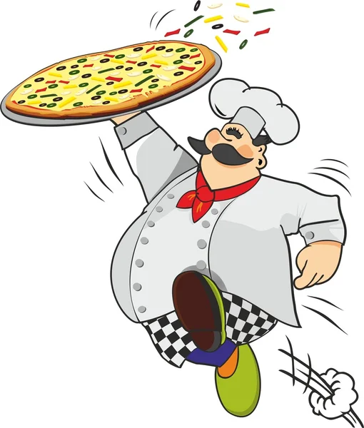 Chef con pizza — Archivo Imágenes Vectoriales
